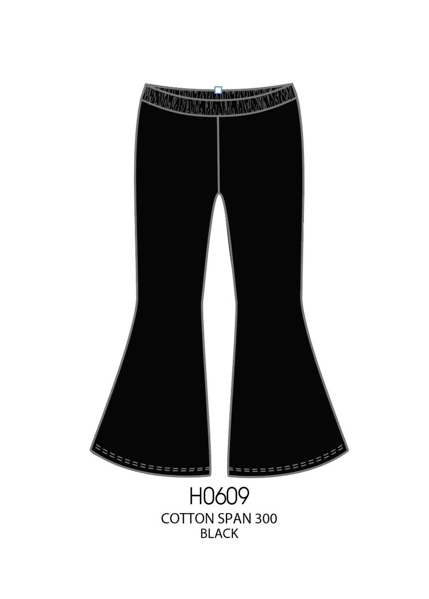 Paper Flower Black Flare Pant