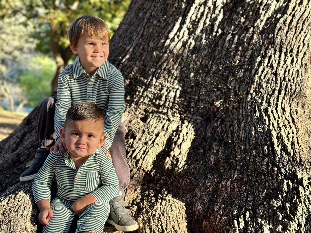 Me & Henry Dark Green Stripe Kingston Romper