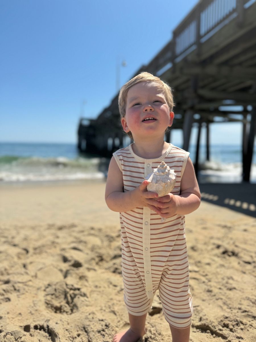 Me & Henry Beige Ribbed Playsuit