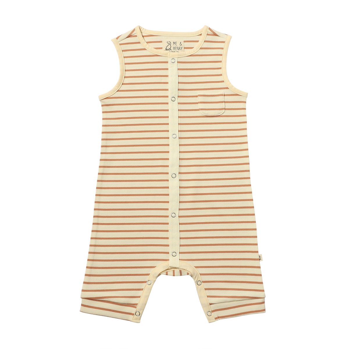Me & Henry Beige Ribbed Playsuit