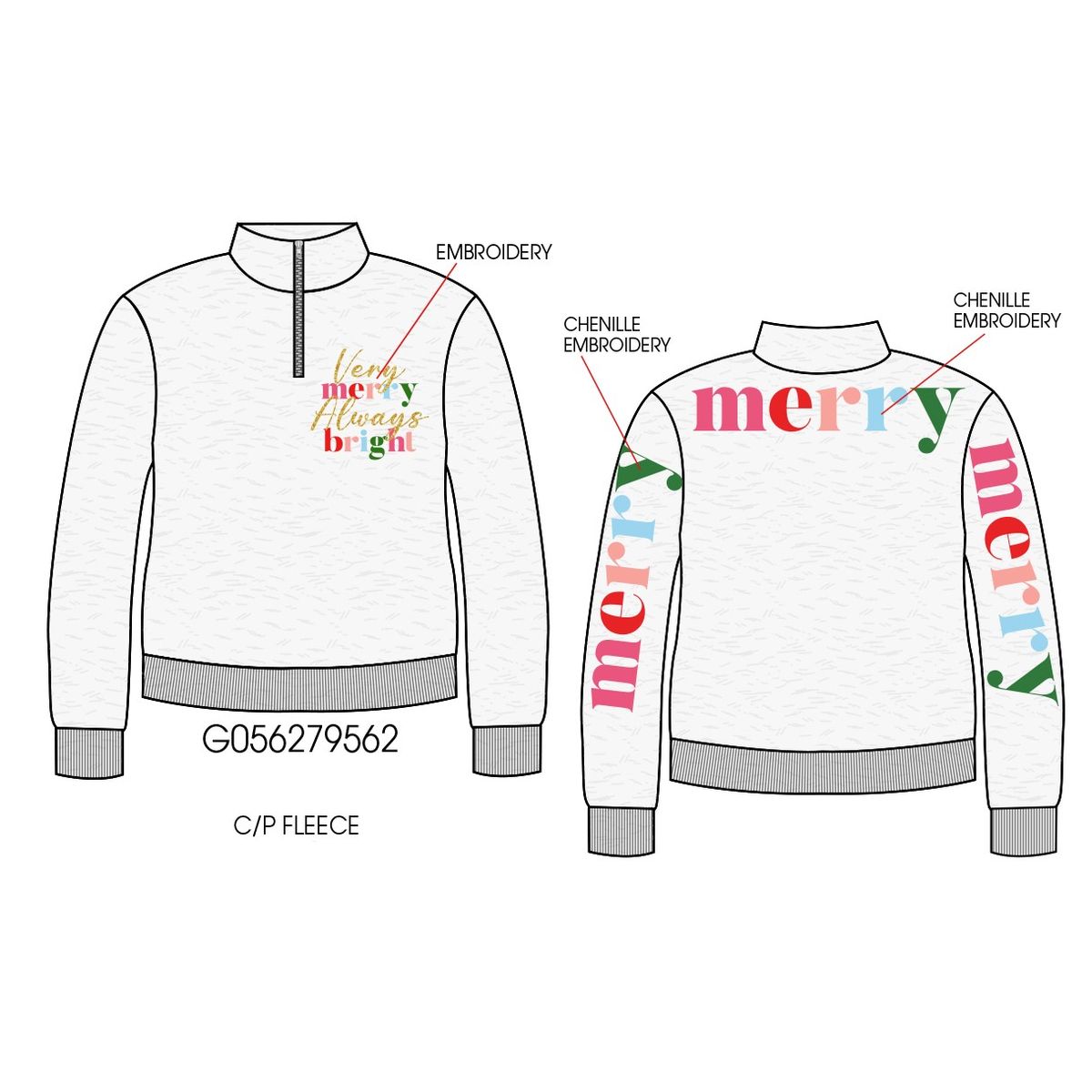 Paper Flower Very Merry Always Bright Sweatshirt