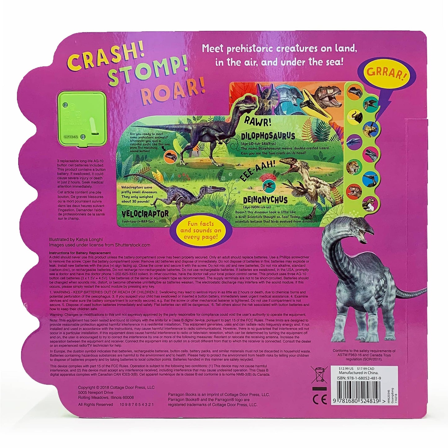 Crash! Stomp! Roar! Interactive Dinosaur Sound Book