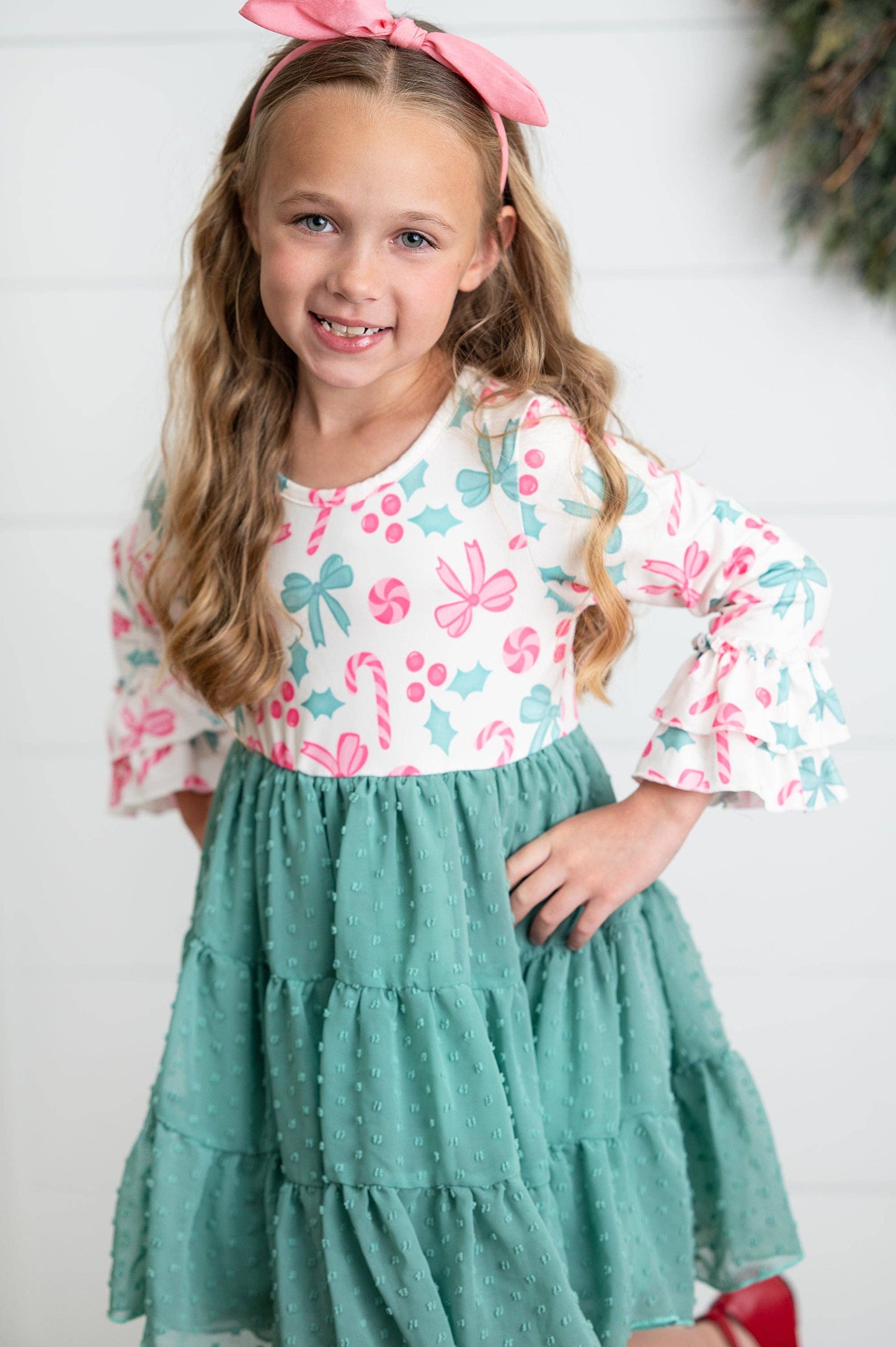 Peppermint Candy Swiss Dot Holiday Dress