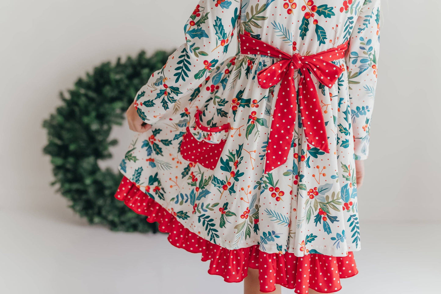 Holly Ruffle Pocket Tie Back Dress