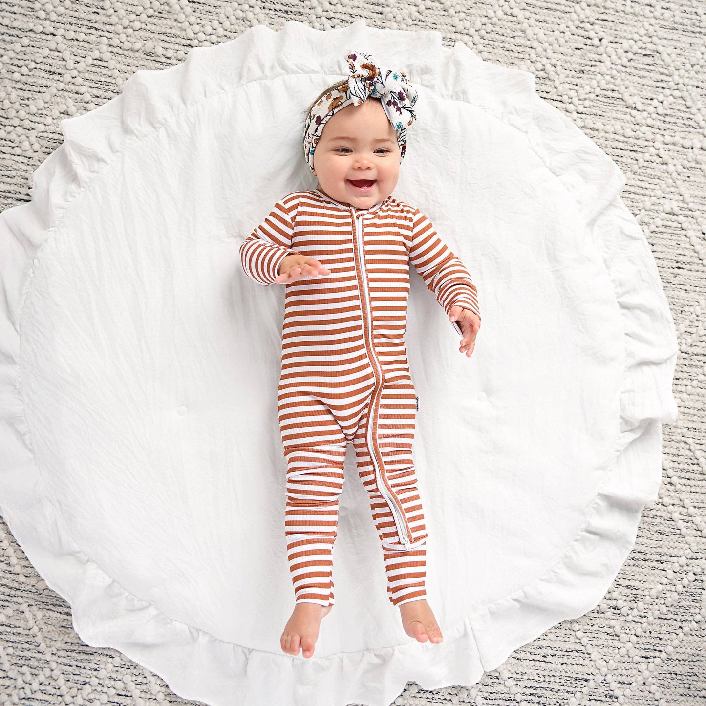 Chase Brown Ribbed Zip Romper
