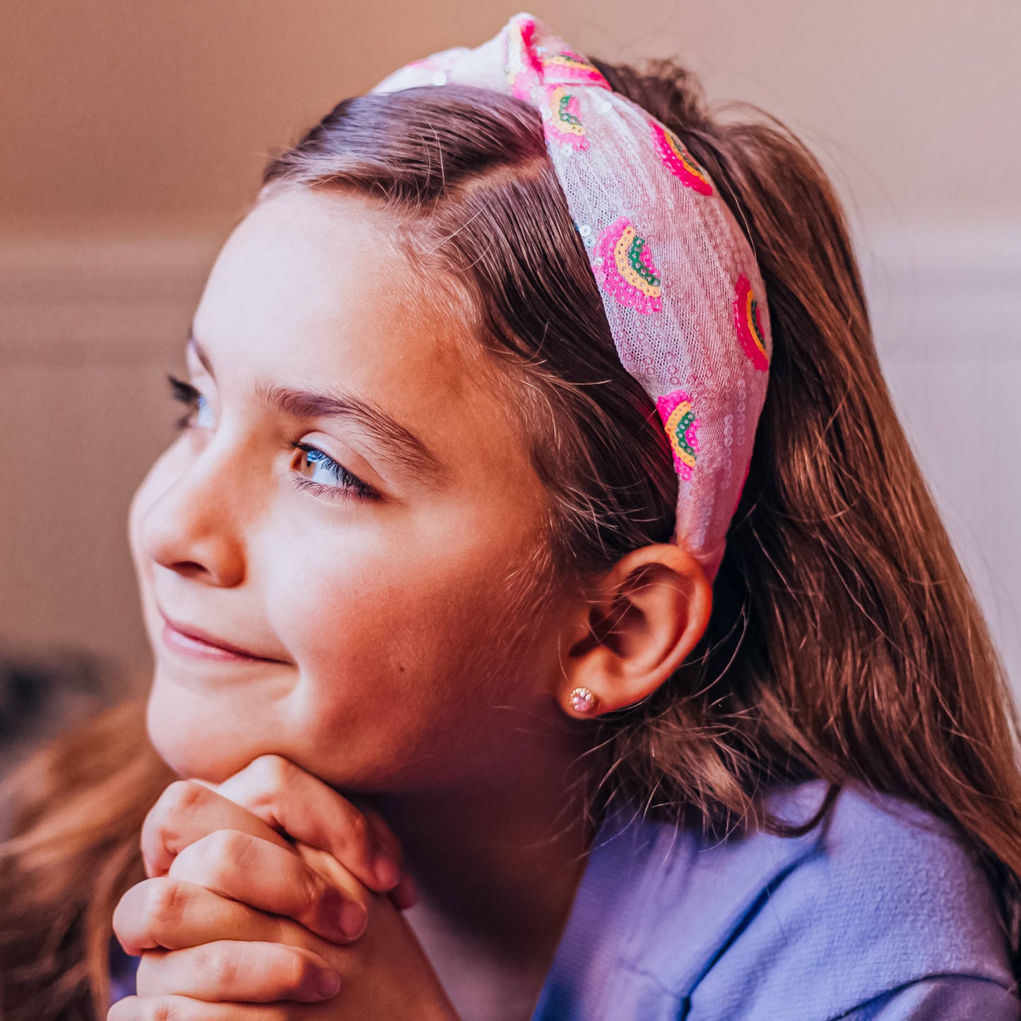 Rainbow Sequin Knot Headband