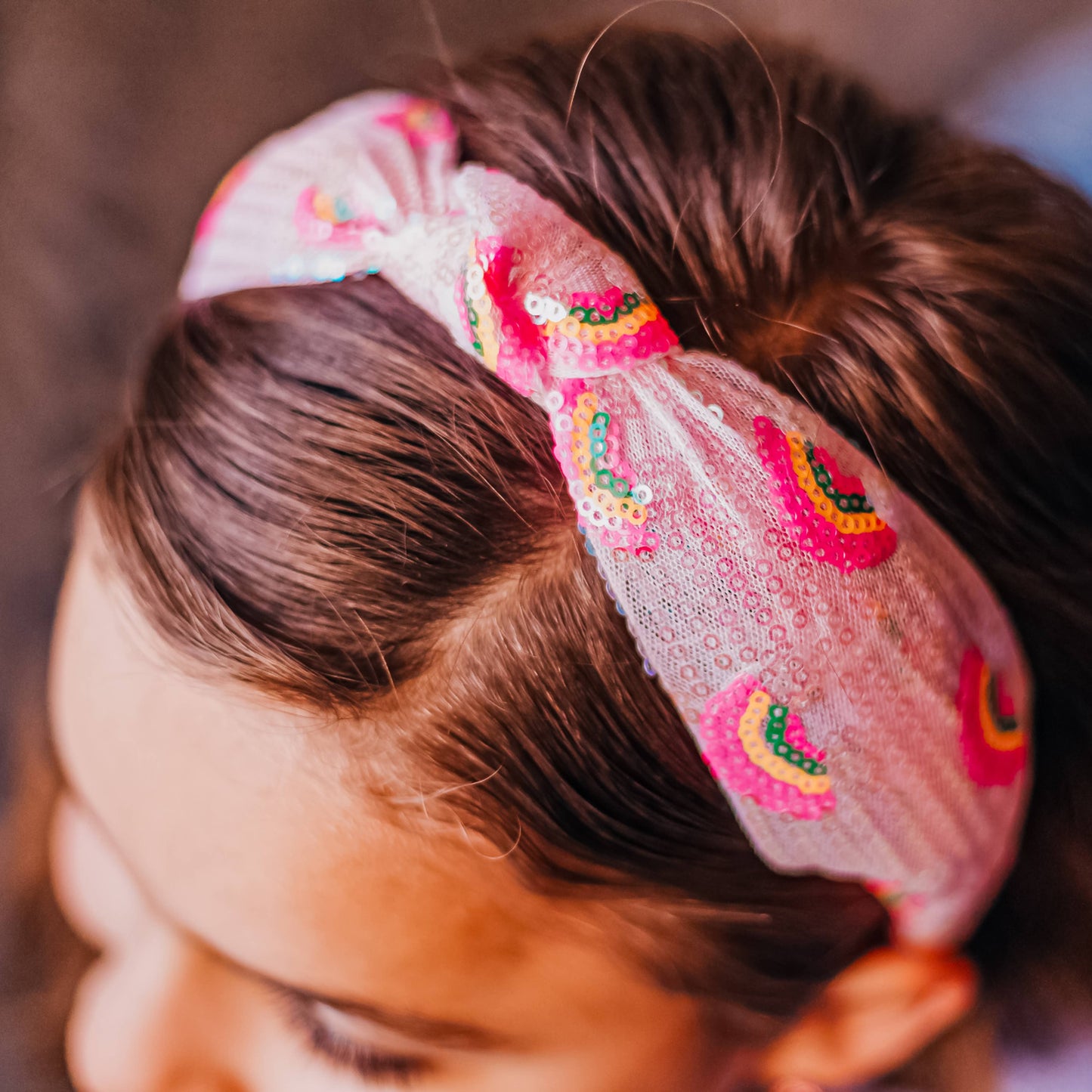 Rainbow Sequin Knot Headband