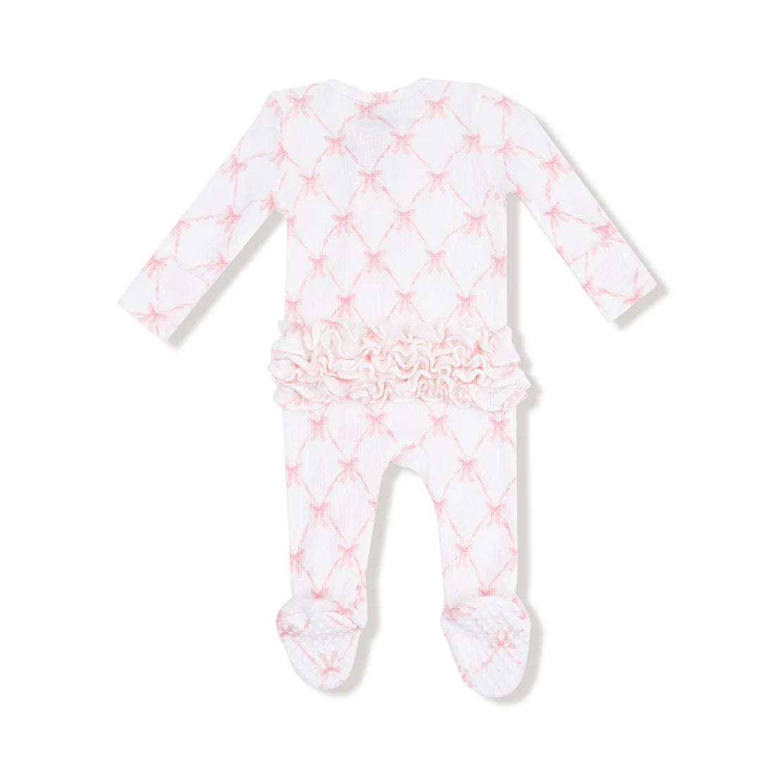 Angel Dear Bow Ribbon Trellis Ruffle Footie