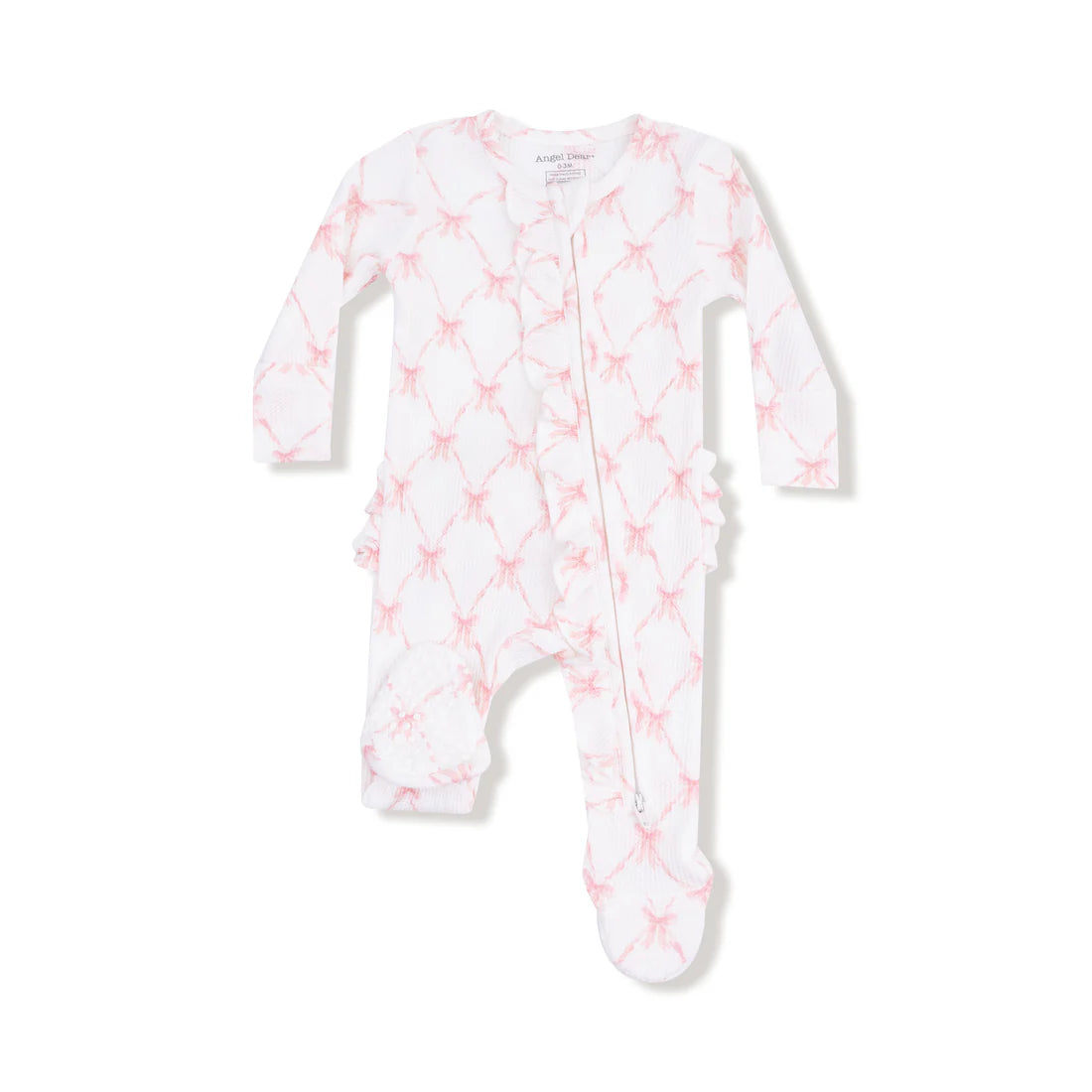 Angel Dear Bow Ribbon Trellis Ruffle Footie