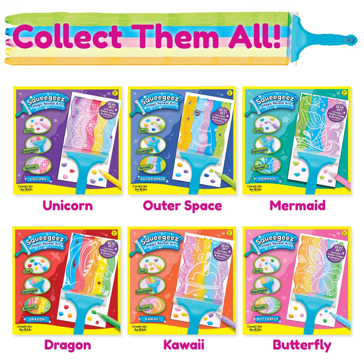 Squeegeez Magic Reveal Art Butterfly Paint Set