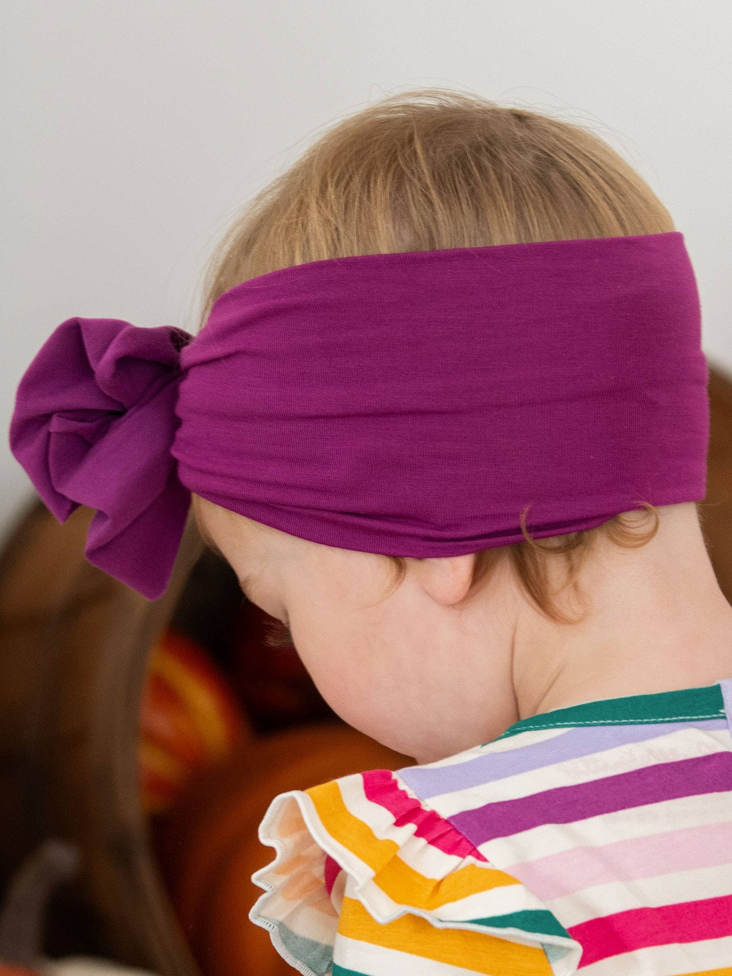 RuffleButts Plum Tart Bow Headband