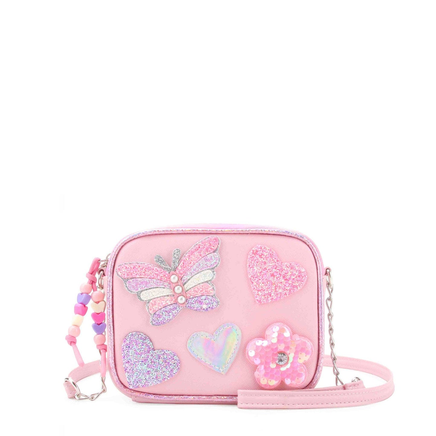 Butterfly, Heart, and Daisy Patched Crossbody Bag