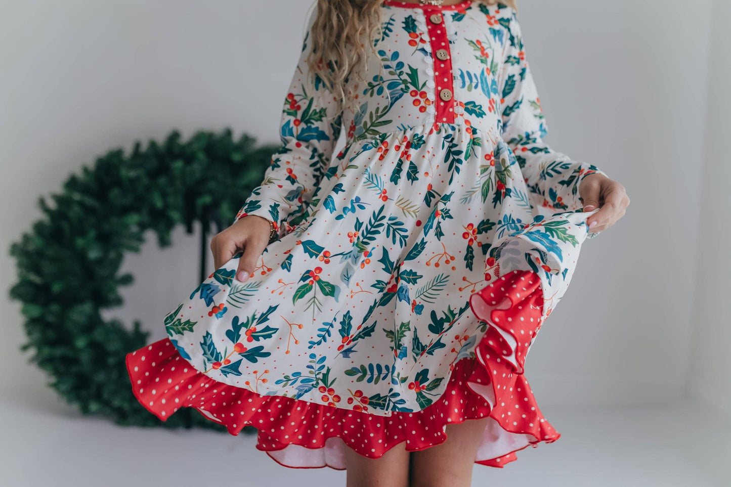Holly Ruffle Pocket Tie Back Dress