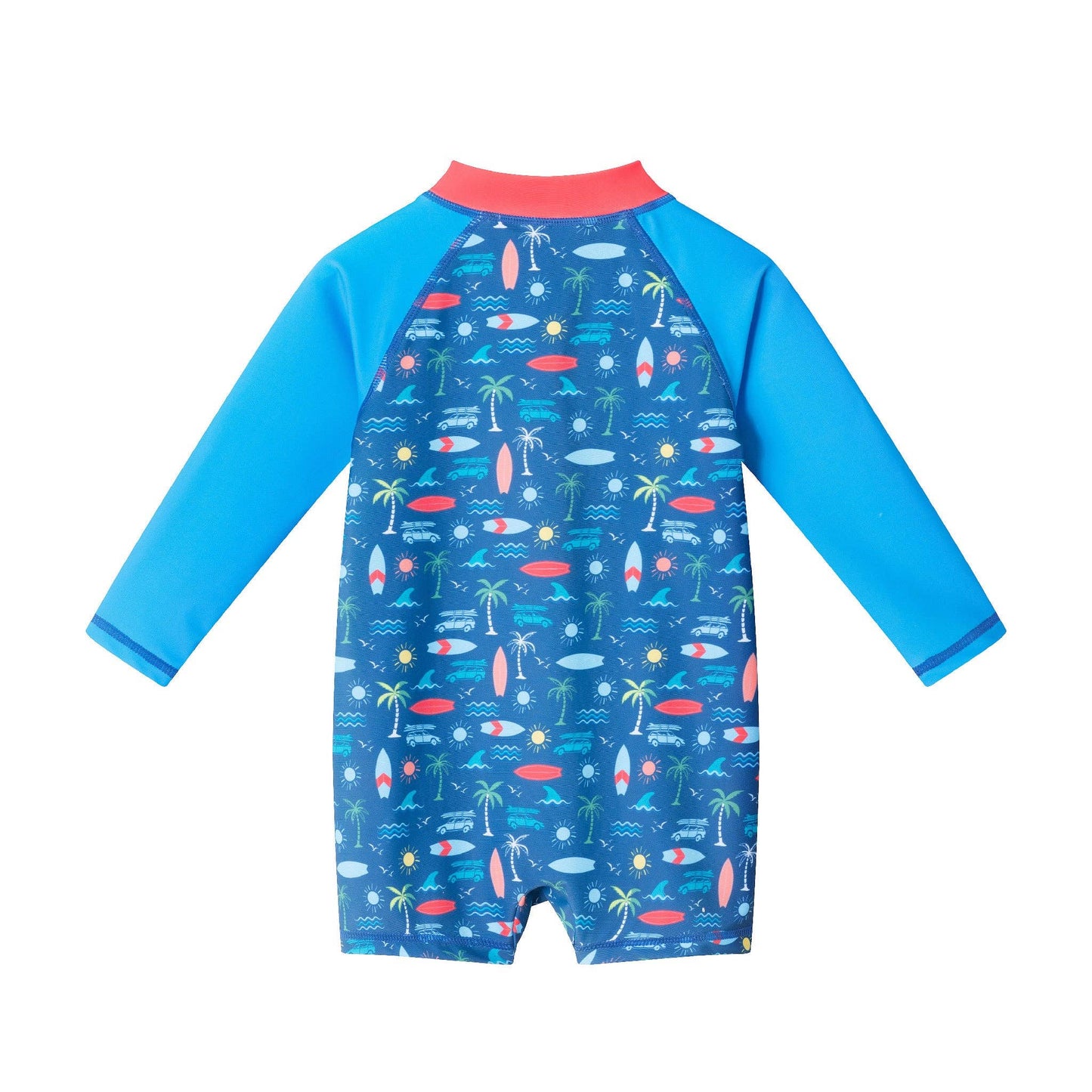 Andy & Evan Navy Tropical Print Swimsuit & Hat