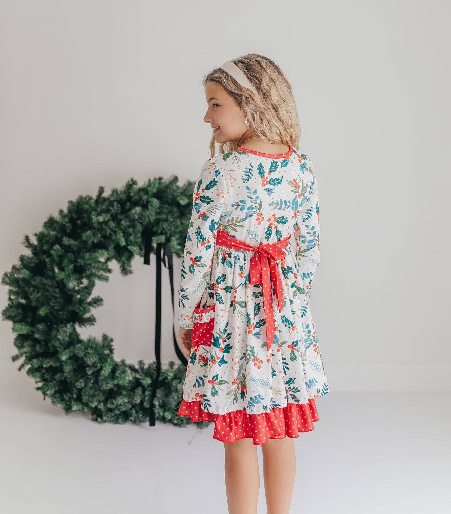 Holly Ruffle Pocket Tie Back Dress