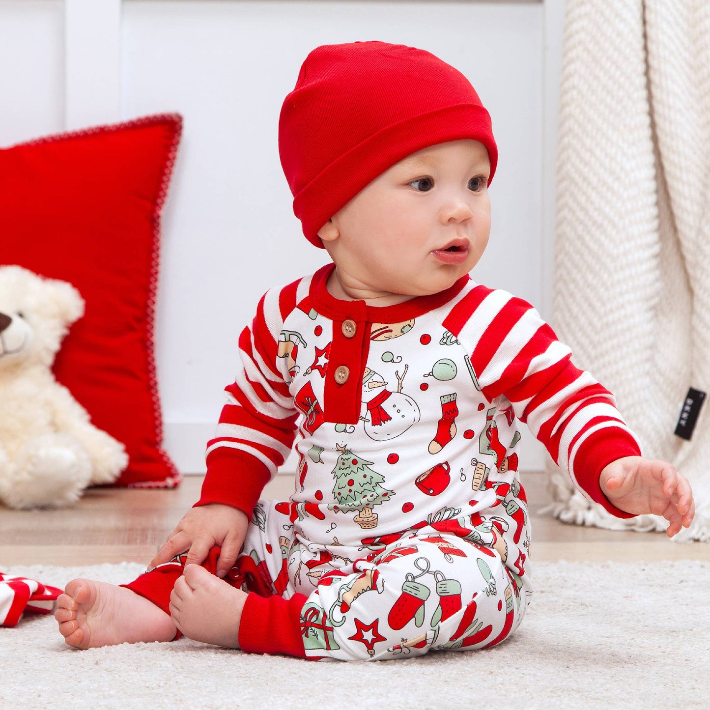 Christmas Bamboo Henley Romper