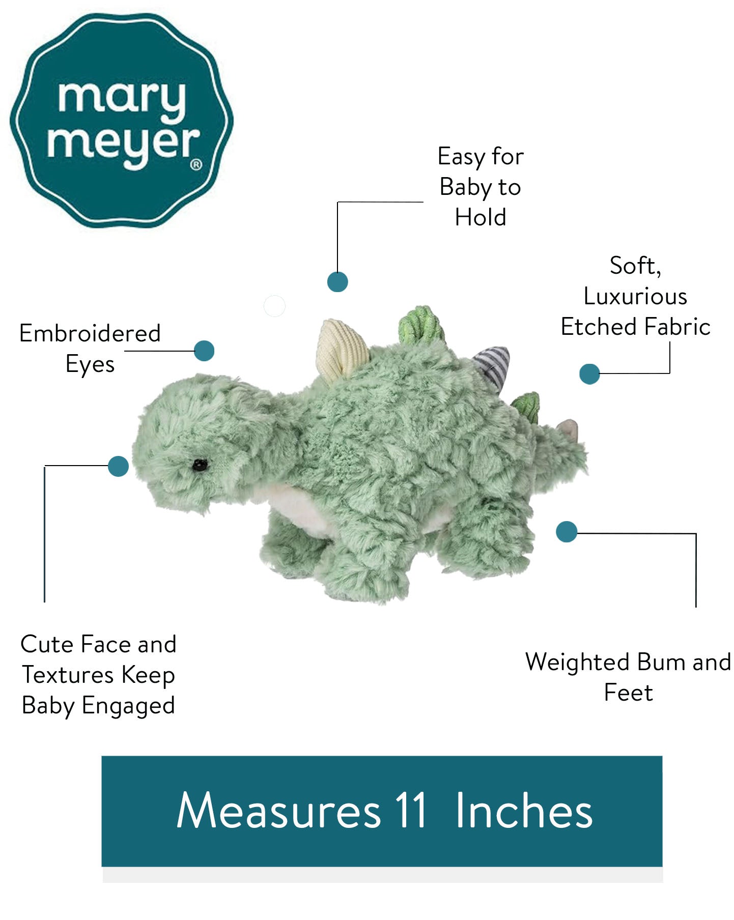 Mary Meyer Putty Nursery Mint Stegosaurus
