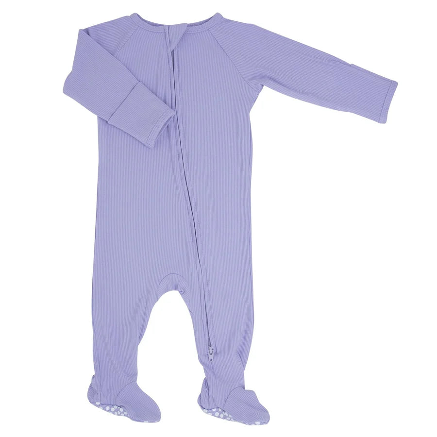 Sweet Bamboo Orchid Petal Ribbed Footie