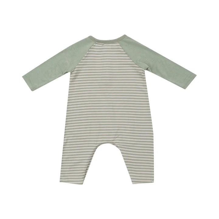Angel Dear Desert Sage Stripe Romper