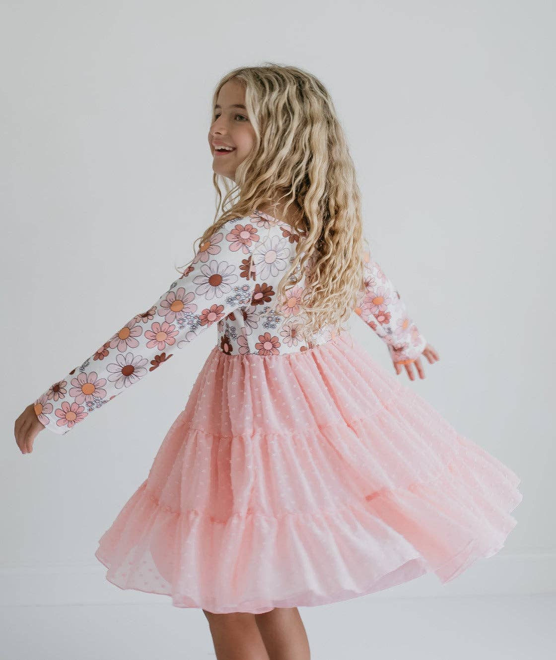 Retro Flower Swiss Dot Dress