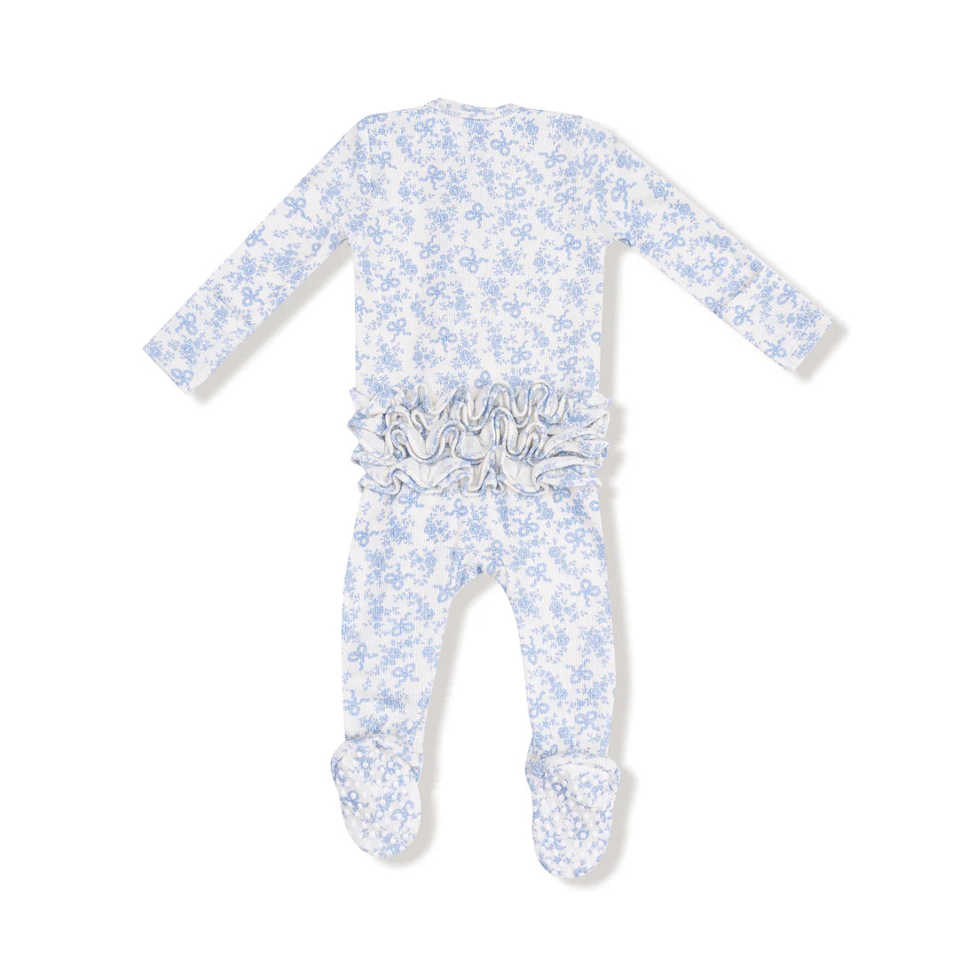 Angel Dear Romi Floral Ruffle Zipper Footie