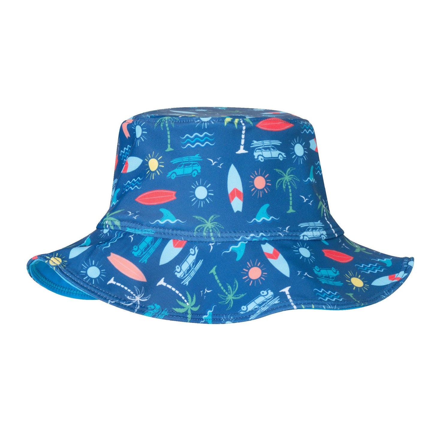 Andy & Evan Navy Tropical Print Swimsuit & Hat