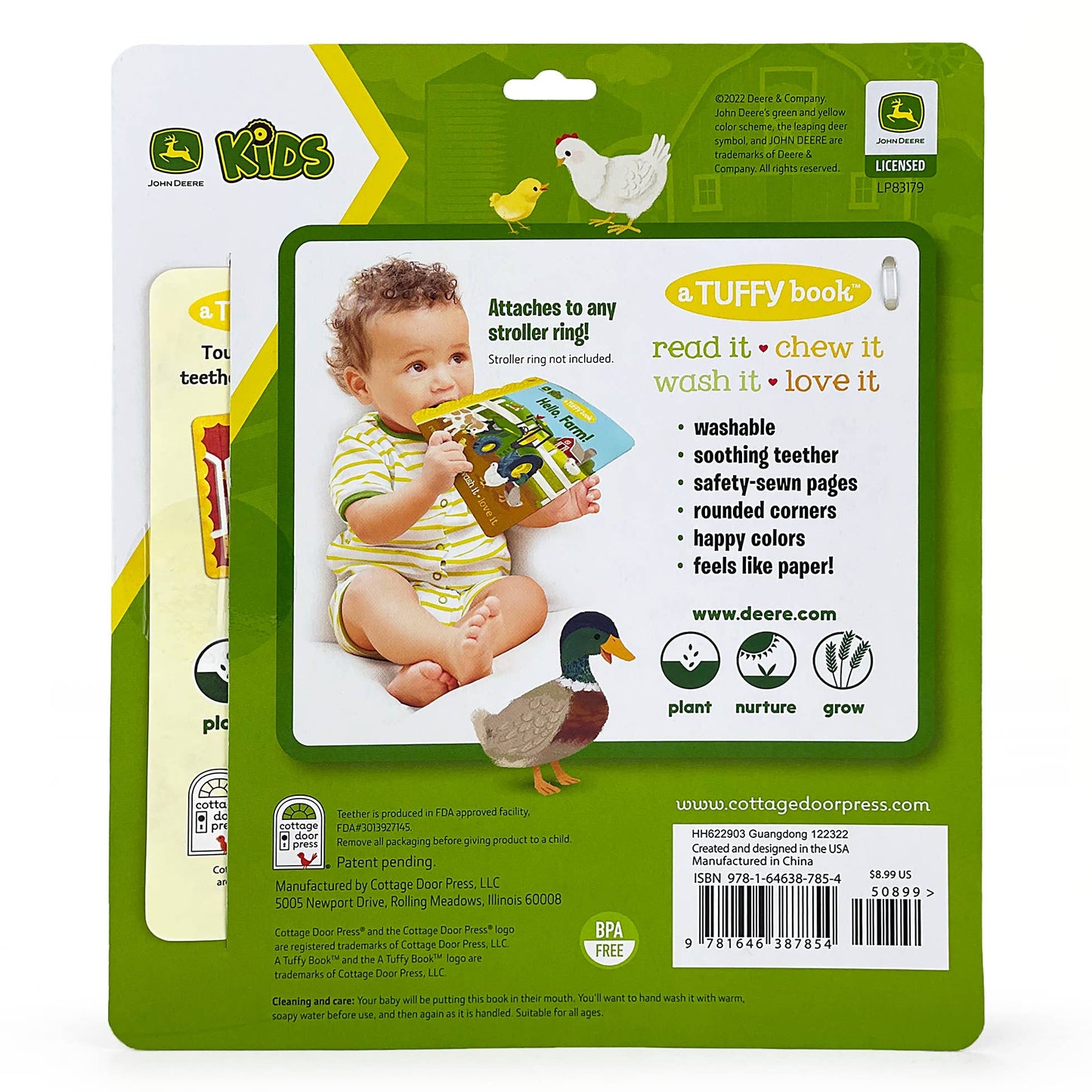 John Deere Kids Hello, Farm Tuffy Teether Indestructible