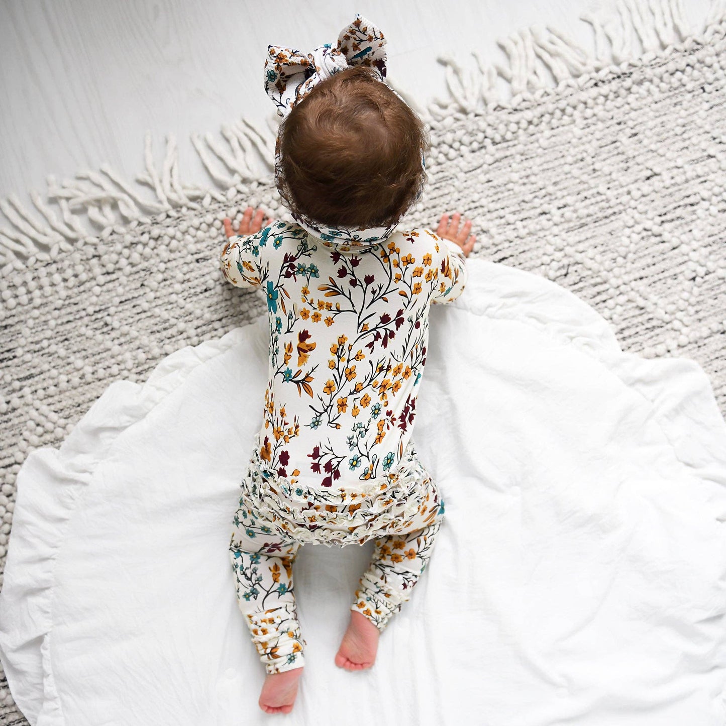 Maren Floral Ruffle Zip Romper