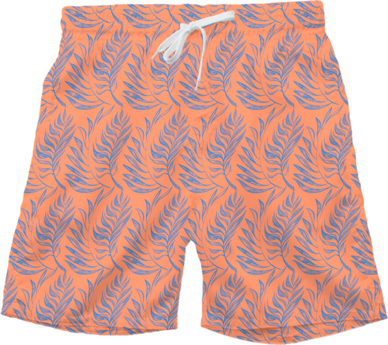 Wes & Willy Salmon Leaf Swim Trunk