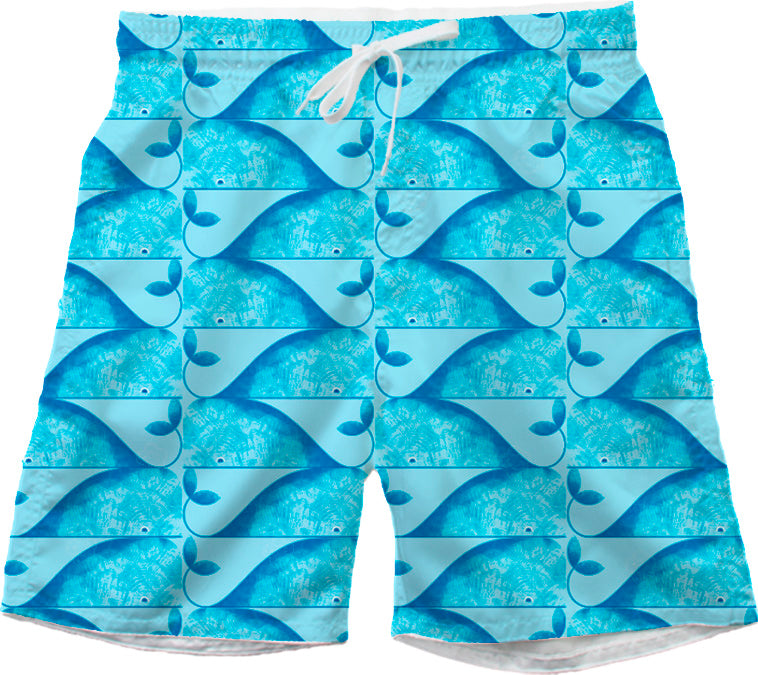 Wes & Willy Coastal Blue Whale Swim Trunk