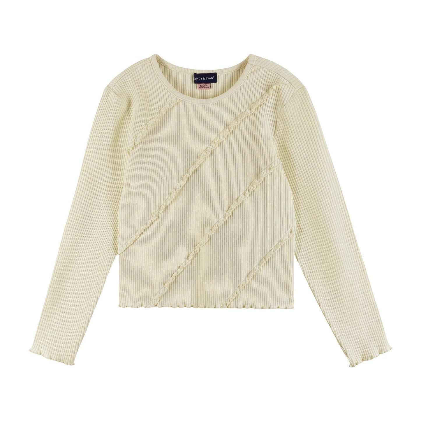 Rib Knit Long Sleeve Top & Corduroy Skirt Set