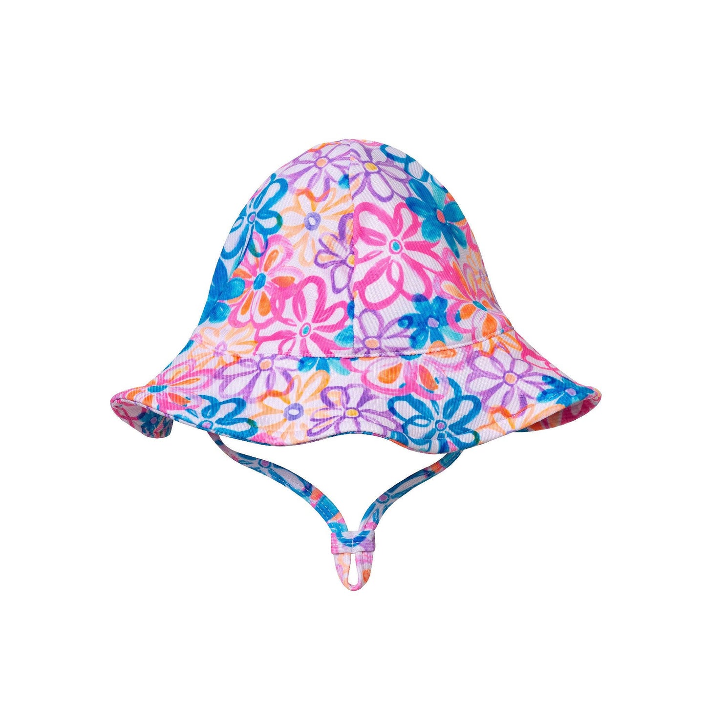 Andy & Evan Blue Floral Swim Rashguard & Hat