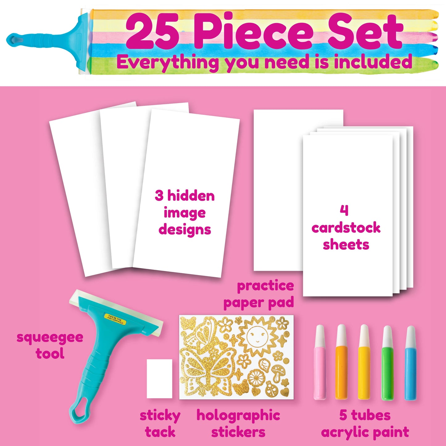 Squeegeez Magic Reveal Art Butterfly Paint Set