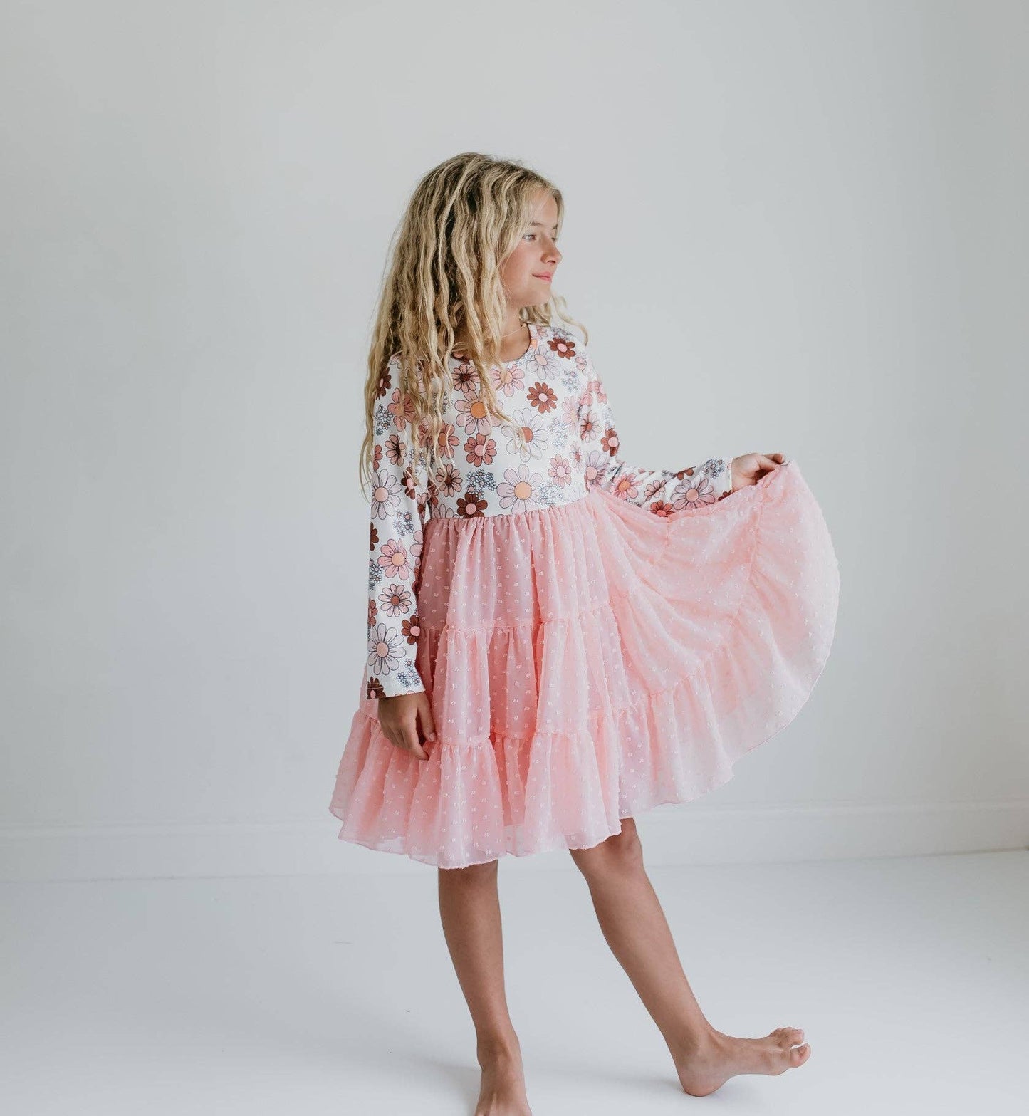 Retro Flower Swiss Dot Dress