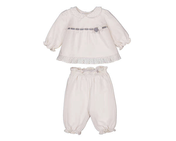 Mayoral Ivory Knit Dot Set
