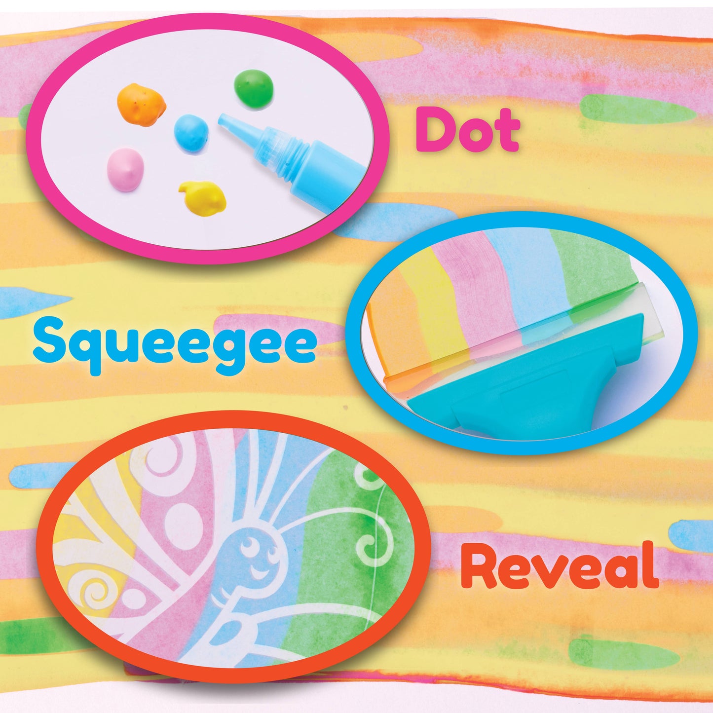 Squeegeez Magic Reveal Art Butterfly Paint Set