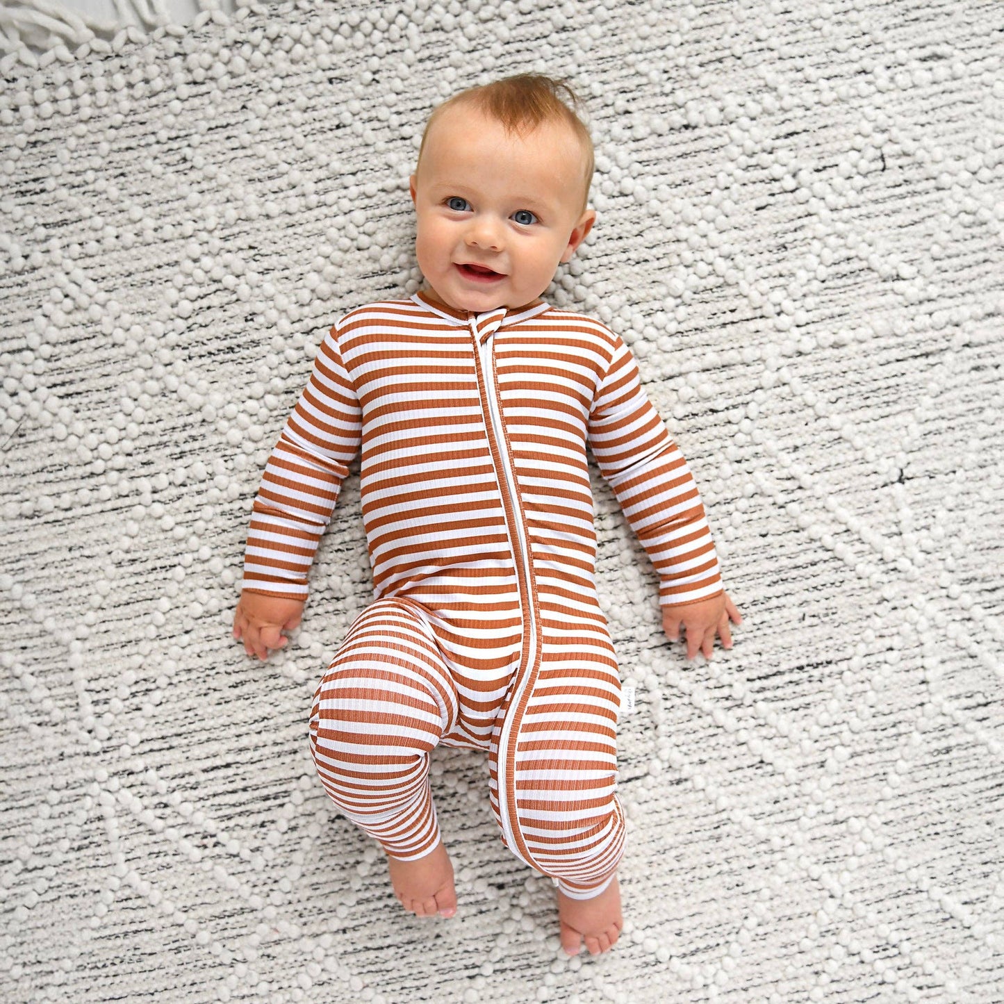 Chase Brown Ribbed Zip Romper