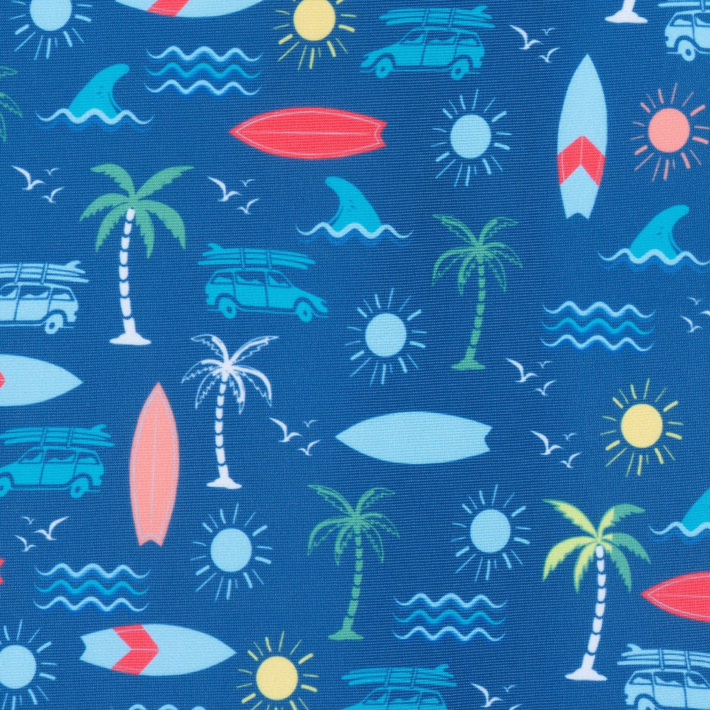 Andy & Evan Navy Tropical Print Swimsuit & Hat