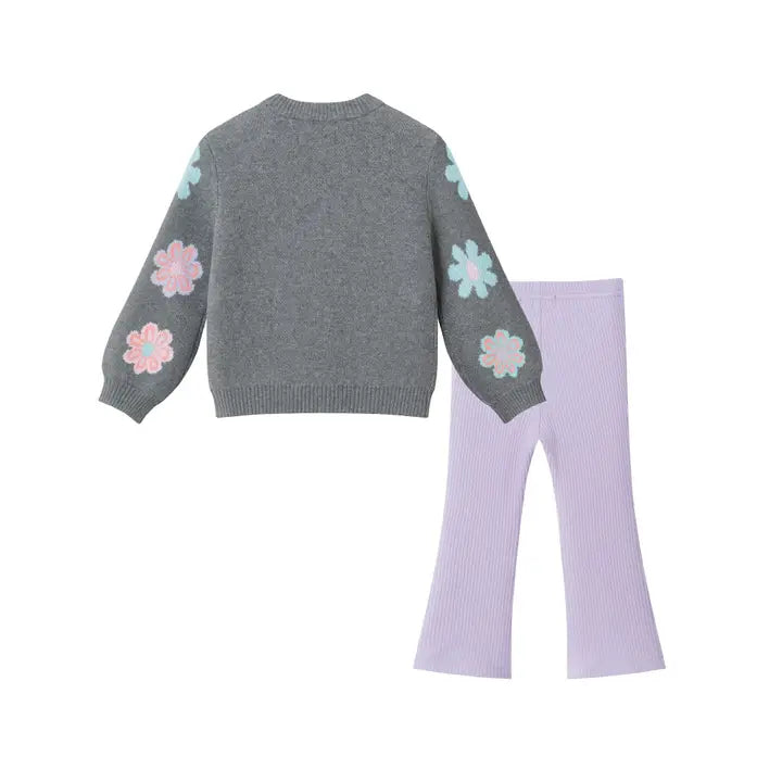 Andy & Evan Groovy Blooms Sweater & Legging Set