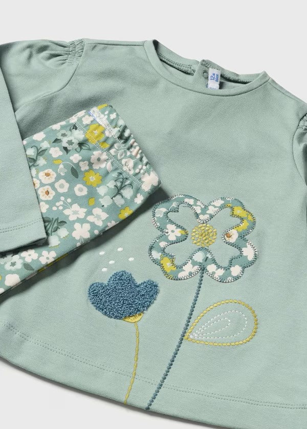 Mayoral Emerald 3pc Flower Legging Set