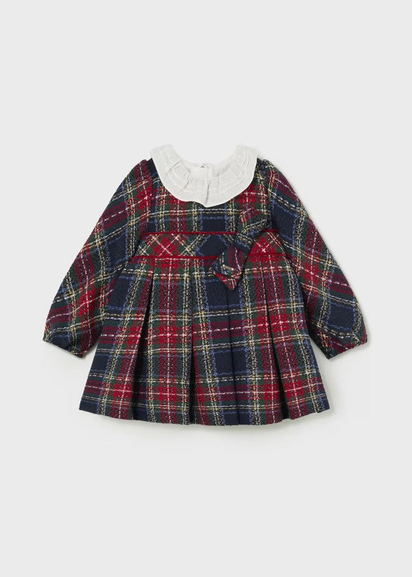 Mayoral Cherry Plaid Collared Baby Dress