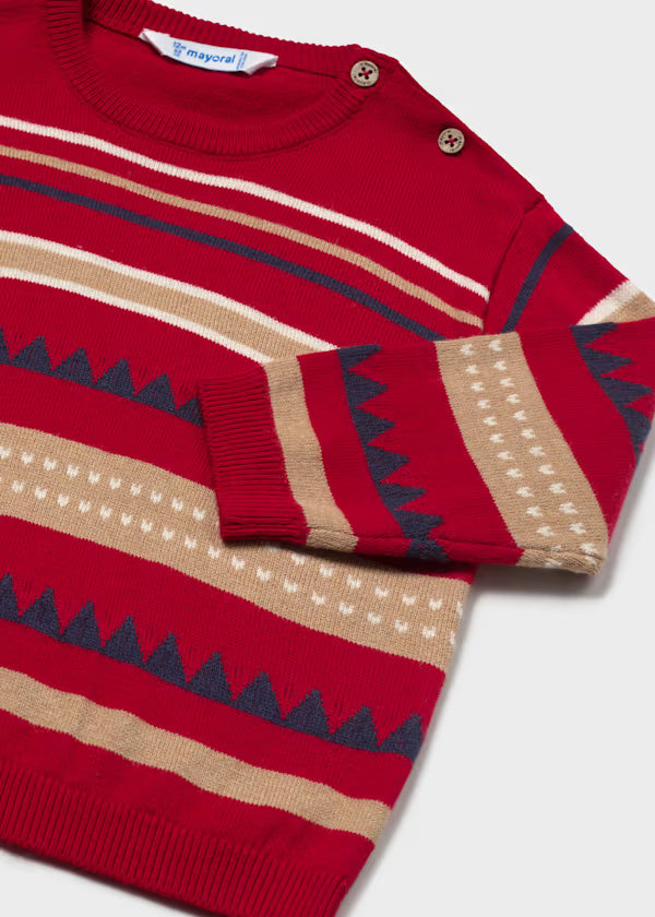 Mayoral Red Patterned Sweater