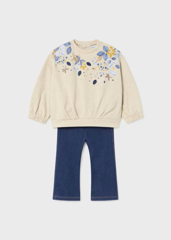 Mayoral Blue Floral Pullover & Legging Set