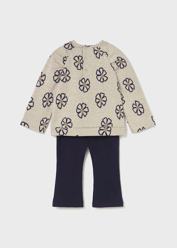 Mayoral Navy Flower Tunic & Flare Legging Set