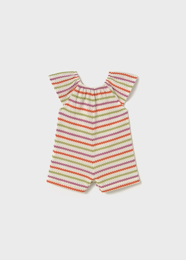 Mayoral Striped Crochet Romper