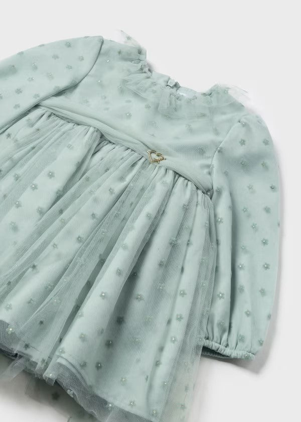 Mayoral Jade Flower Tulle Dress