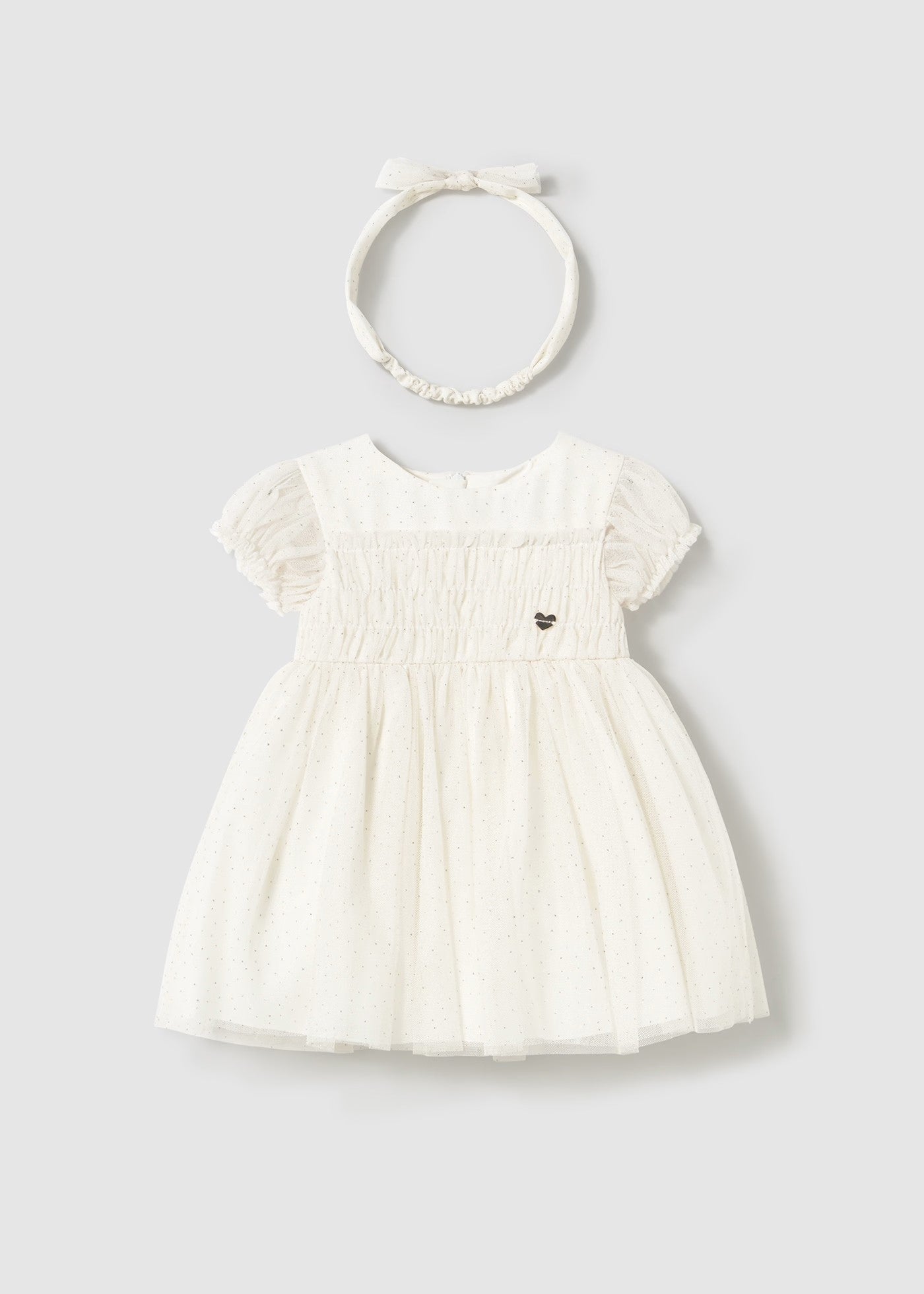 Mayoral Ivory Tulle Glitter Dot Dress