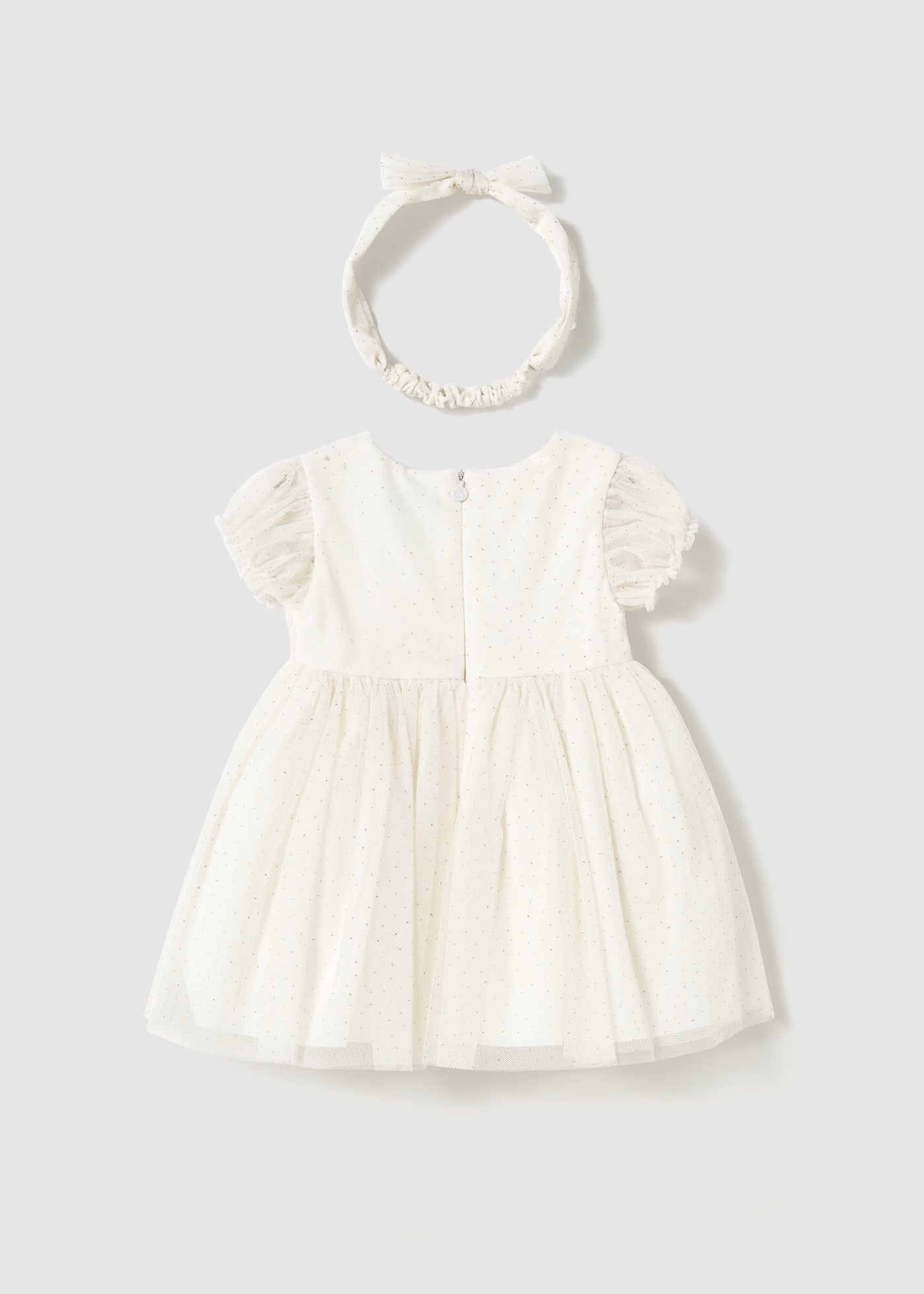Mayoral Ivory Tulle Glitter Dot Dress