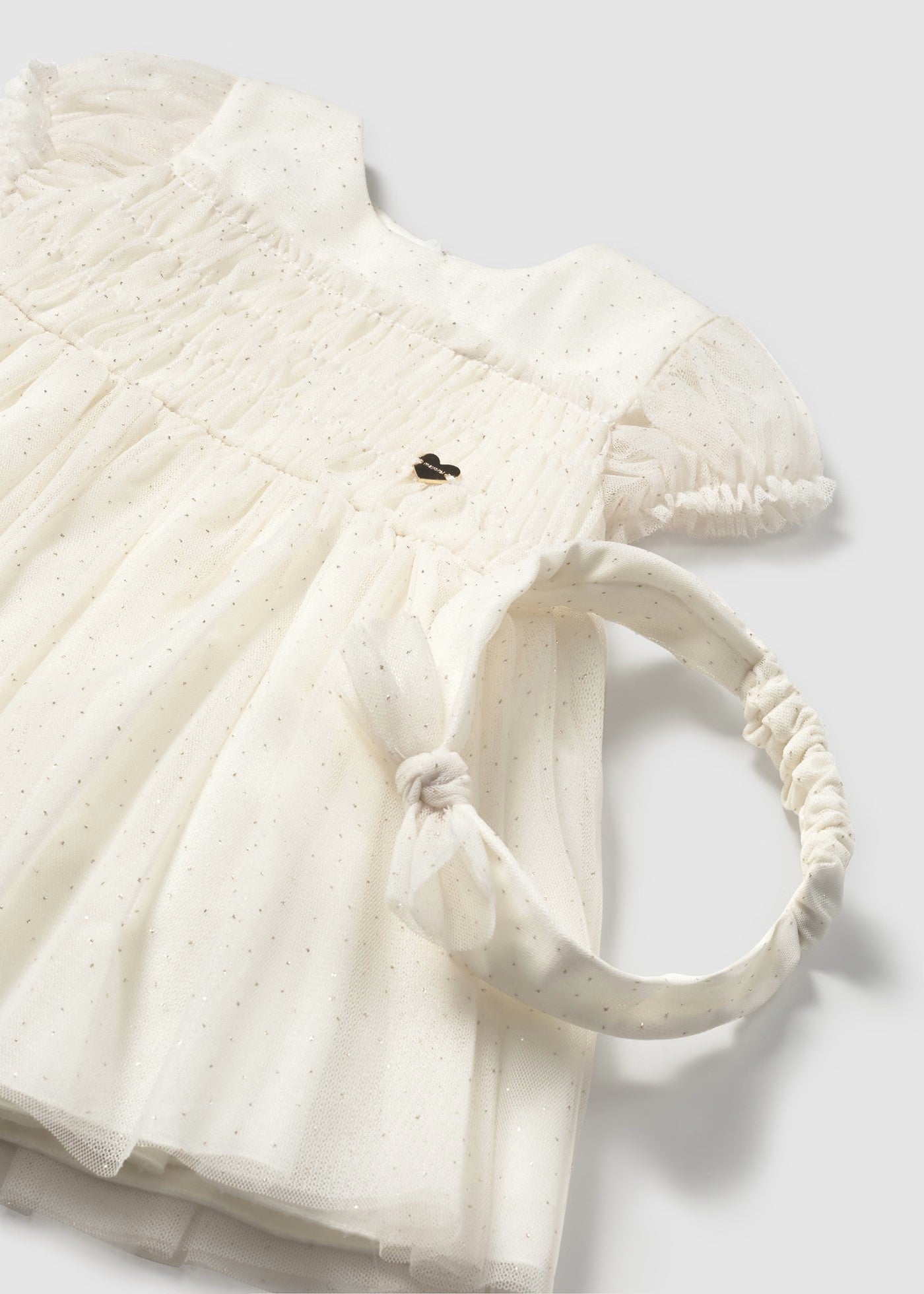 Mayoral Ivory Tulle Glitter Dot Dress