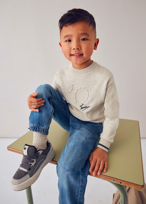 Mayoral Baseball Embossed Sweater